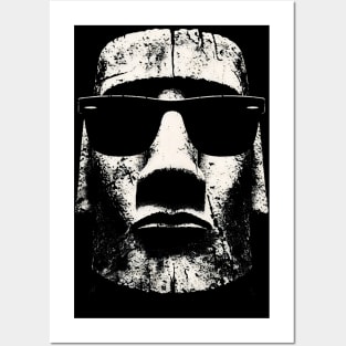 Cool Moai with Sunglasses: Soaking Up the Sun Posters and Art